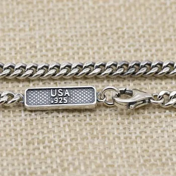 BOCAI Nou solid S925 argint moda pulover lung lanț clavicula lanț de bici lanț 4MM colier pentru bărbați și femei