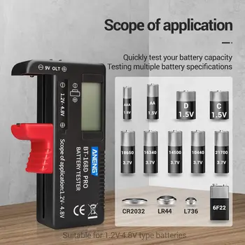BT168 PRO Capacitate Baterie Tester pentru 9V 3.7 V AA 1.5 V AAA Cell C D 18650 Baterie