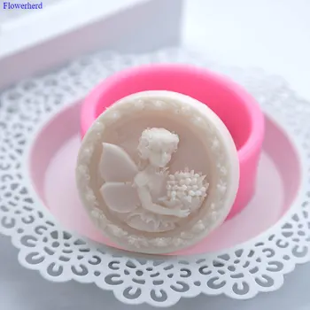 Buchet rotund Mic Înger Săpun Manual Mucegai Silicon DIY de Luare de Săpun Consumabile Mucegai Silicon Săpun Forme de Tort de Ciocolata Mucegai
