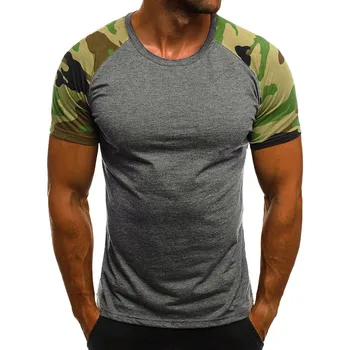 Bărbați cu mânecă scurtă camuflaj imprimate T-shirt top casual de vara subțire de camuflaj cu mânecă scurtă T-shirt de sus футболка мужская 40*