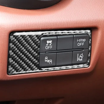 Capul Comutator de Lumină Cadru Autocolant pentru Mazda MX5 Miata Roadster 2016+ MX5 ND Fibra de Carbon tabloul de Bord Butonul de Interior