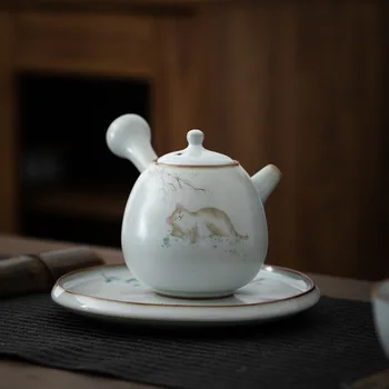 Cat Yuebai Ru Cuptor Set de Ceai Ceainic din Ceramică de uz Casnic Kung Fu Set de Ceai Ceainic 230ml