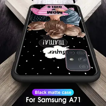 Caz de telefon Pentru Samsung Galaxy A51 A71 5G A21s A11 A31 A41 A91 A72 A12 A02s Silicon Moale Bara de protectie Shell Fundas Negru Copilului Mama Tata