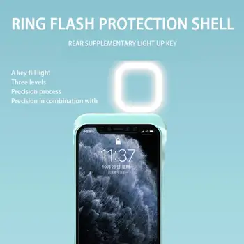 Caz De Telefon Potrivit Pentru Iphone 12 11 Pro Pro Max Lumina De Umplere Telefon Mobil Caz Selfie Flash Inel De Coajă De Protecție