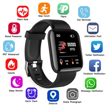 Ceas inteligent Bărbați Femei Monitor de Presiune sanguina rezistent la apa Bratara Inteligent Fitness Tracker Rata de Inima Smartwatch pentru Android si IOS