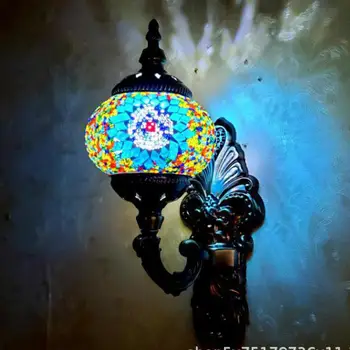 Cele Mai Noi Mediteraneene Lampa De Perete În Stil Art Deco Turc Mozaic Lampă De Perete Lucrate Manual Mozaic De Sticlă Romantic Deco, Trepte De Lumina