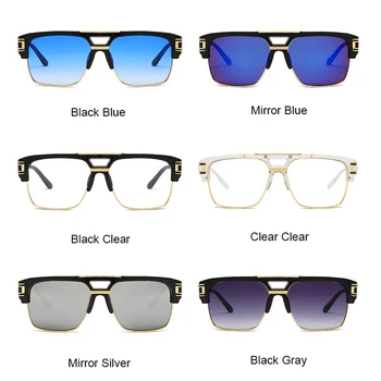 Clasic de Lux de Designer de Brand Supradimensionat ochelari de Soare pentru Barbati Ochelari de Soare Moda de sex Masculin Metal Vintage de Conducere Pătrat Oglindă Nuante UV400