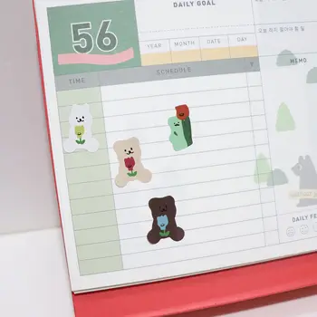 Coreeană ursul desene animate Laleaua autocolant DIY Scrapbooking creative Junk jurnal jurnal Album foto papetărie decorare autocolant