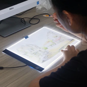 Cu Punga de Plastic A4 cu LED Lumina Pad Trei Nivel Estompat Tableta de Protecție pentru Ochi de Diamant Pictura Broderie Instrumente Accesorii