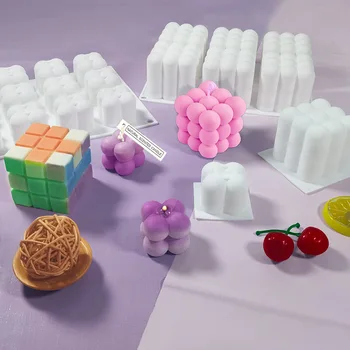 Cubul lui Rubik 3D Silicon Tort Mucegai Mousse de Copt Tort de Decorare Instrumente Magic Cube Lumanare Aromatherapy Mucegai Ceara Săpun Mucegai
