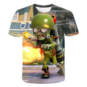 De Vară pentru copii Noi de Plante Zombie Model de Imprimare 3D cu Mânecă Scurtă T-Shirt