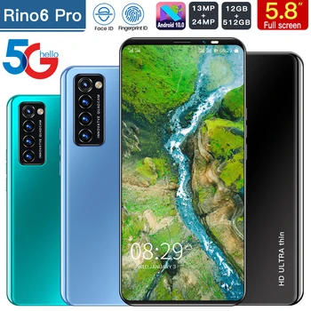De Vânzare la cald Rino6 Pro 5.8 Inch Smartphone 4G+128GB Andriod 10 Core 4800mAh Telefon Mobil 13+24MP Fata ID-ul de Amprente Dual SIM cele mai Noi