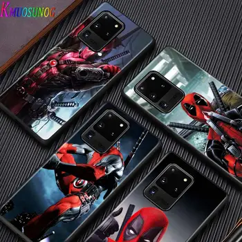 Deadpool Marvel pentru Samsung S20 FE Ultra Plus A91 A81 A71 A51 A31 A41 A21S A72 A52 A42 A02S Negru Moale Caz de Telefon