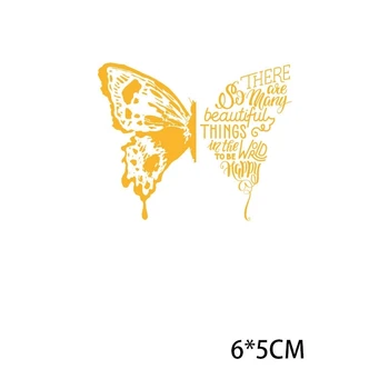 Desene animate de Aur Fluture Scrisoare aripi de fluture Patch Fier de Transfer Patch-uri pentru Copii Îmbrăcăminte Aplicatiile de Transfer de Căldură Autocolant