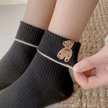 Desene animate șosete drăguț animal print urs calzini sport modei japoneze kawaii femei din bumbac calcetines designer meia harajuku sokken