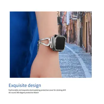 Diamant Bara de protecție Caz de Protecție pentru Apple Watch Acoperi Seria 6 SE 54321 38MM 42MM Pentru Iwatch 40mm 44mm ceasul brățară accesorii