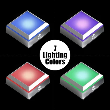 Display Placa Atingeți Comutatorul Veioza 3D LED 7 Culori de Bază Show de Stand Art Atinge Luminos Baza glob de Cristal