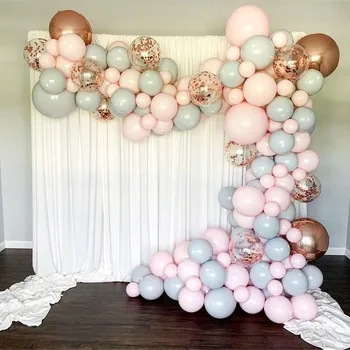 DIY Macaron Ghirlanda Baloane Arcada Kit Aur Rose Confetti Balon Set de Nunta Petrecere de Ziua de Decorare pentru Copii Copil de Dus Provizii