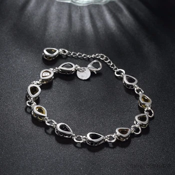 Dulce Argint 925 Culoare Zirconia Inima Brățară Pentru Femei de Valentine Cadou Bijuterii pulseras S-B264
