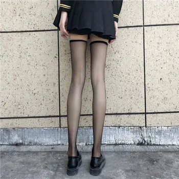 Dulce Ultra-subțire, Ciorapi de Dantelă Primavara-vara Femei Coapsă Genunchi Șosete pentru Femei Fete peste genunchi negru picior subțire de-o șchioapă