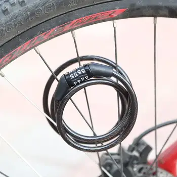 Durabil Blocare Biciclete Iscusit Fabricarea Cod de 4 Cifre Combinație Lanț de Bicicletă Bloc de Blocare Anti-furt de Cablu de Cablu de Blocare