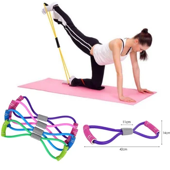 Echipamente de Fitness yoga, exercitii de fitness de rezistență cifra de opt extensor exercitii musculare cauciuc elastic portabil antrenor