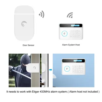 Etiger ES-D3C 433MHz Ferestre, Uși, Alarmă Senzor Wireless de Automatizare Acasă Detector de Intruziune de Alarmă Anti-Furt Sistem de Alarma de Securitate