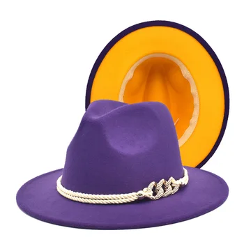 Fedoras margine largă pălărie Panama pălărie de fetru pentru bărbați jazz pălărie biserica capacul de sus britanice femei pălării pentru bărbați шляпа женская