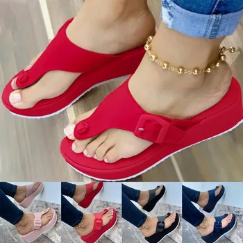 Femei Sandale 2021 Noi Femeile Tocuri Sandale Platforma Pene De Pantofi Pentru Femei De Vara Sandalias Mujer Casual Flip Flops Plus Dimensiunea 43