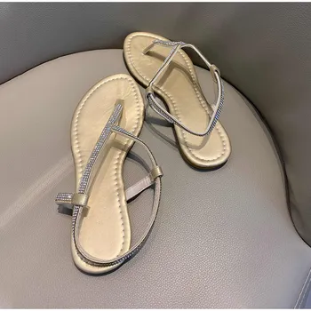 Femei Sandale Clip Toe Pantofi Doamnelor T-legat de Curea Glezna Mari Dimensiuni Femmes Sandales Plaja Casual de Vara pentru Femeie 2021 Încălțăminte Nouă