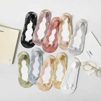 Femei Șosete Papuci De Culoare De Moda Noua Primavara-Vara SlippersTransparent Dantela De Vara Femei Subțire Plasă De Sosete Pentru Femei Sosete Invizibile