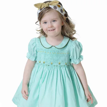 Fete Manual Smocked Florale Rochii De Vară 2021 Fată Copilul Charlotte, Prințesă De Epocă Halat Rochie De Copii De Tip Boutique, De Îmbrăcăminte