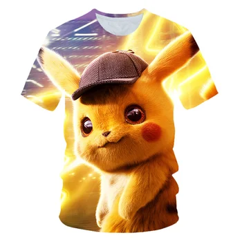Fete T-shirt Cadouri de Ziua Imbracaminte Japonia Anime Pokemon Pikachu Copii de Imprimare de Desene animate Moda T-shirt Copii T-shirt