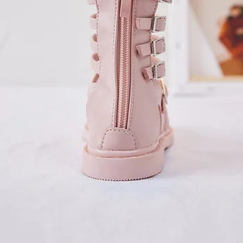 Fetelor sandale de vară 2021 noua moda înalt pentru copii-degete printesa pantofi fete cizme moi cu talpă înaltă tub Roman pantofi