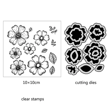 Flori frumoase Petale de Tăiere Moare Clar Timbre Pentru Scrapbooking Carte de a Face Album Foto Silicon Timbru DIY Artizanat Decorative