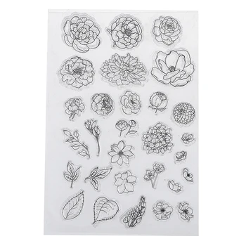 Flori și frunze Transparente Clar Timbre / Garnituri din Silicon pentru DIY scrapbooking album foto/Card Face CALD!