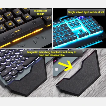 Gaming Keyboard Joc Mecanic Sentiment RGB LED Backlit Gamer Tastaturi USB Tastatura cu Fir pentru Joc PC, Laptop