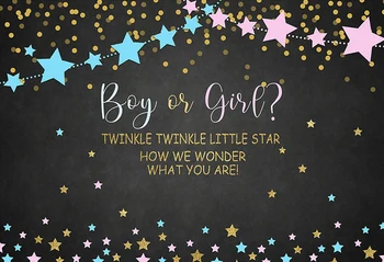 Gen Dezvăluie Părți De Fundal Twinkle Little Star Petrecere Copil De Dus Fotografie Fundal Banner Tort Tabelul Cadru Poster