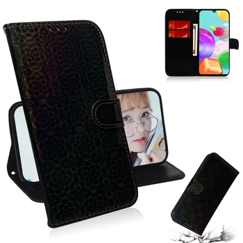 Gradient de colorat din Piele Telefon Caz Pentru iPhone 6 6S 7 8 Plus X XS XR 11 Pro Max SE 2020 5 5S Flip Book Cover Portofel Stand Coque