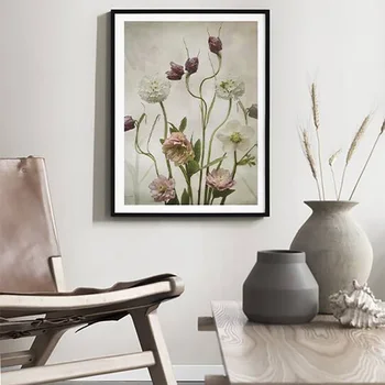 Home Decor de Flori de Plante Imagine de Perete de Arta Canvas Tablou Modern, Citat de Arta Minimalist Postere si Printuri pentru camera de zi Design