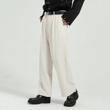 IEFB Îmbrăcăminte pentru Bărbați 2021 Toamna coreene Noi Trend Libere Pantaloni Drepte Simplu Culoare Pură Largi Picior Pantaloni Costum Pentru bărbați 9Y5844