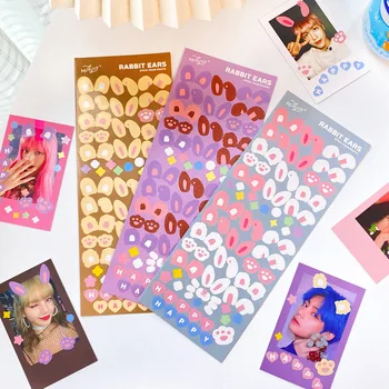 Iepure drăguț Autocolante de Desene animate Iepuras Idol coreean autocolant Carduri de Fotografii Decor Autocolant Kpop Polkous Autocolante Polaroid Decorare