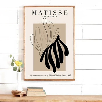 INFLORITOARE Henri Matisse Pictura Abstracta Minim Ilustrare Arta de Perete Panza Printuri Vintage Poster Bej Poze de Perete Decor Acasă