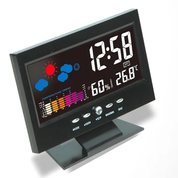 Interior Termometru Higrometru de Alarmă LCD Ceas Digital, Calendar, Stație Meteo de Birou Ceasuri de Temperatura Metru Barometru