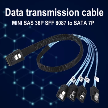 Interne Mini SAS 36 Pini SFF-8087 la 4 SAS de 29 Pin SFF-8482 Cablu cu 15 Pini Conector de Alimentare SATA miez de sârmă pentru hard disk SAS