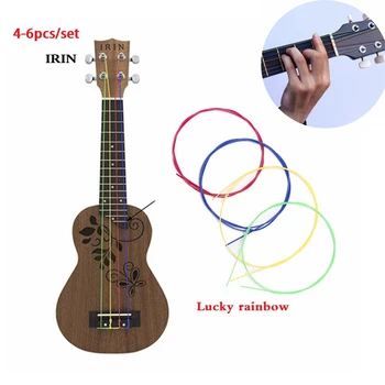 IRIN 4-6 buc/set Nailon Curcubeu Colorat Ukulele Siruri de caractere Durabil piese de schimb pentru Chitara Ukulele Instrument Muzical Dotari