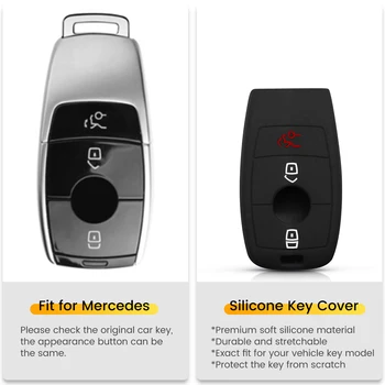 KEYYOU 3 Butonul de Silicon Mașină de Caz-Cheie Pentru Mercedes Benz 2017 E-Class E43 W213 E300 E400 2016 2017 Sedan de la Distanță Fob Acoperi