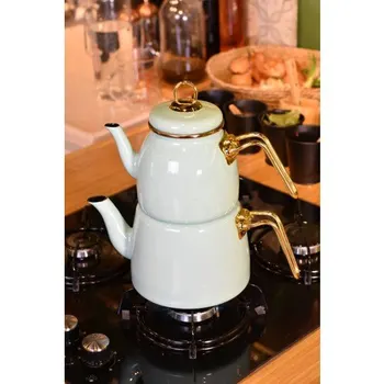 Korkmaz Provita încapsulate ceai turcesc set oale cu mâner ergonomic, poloneză, 0.7 & 1.5 Litru TRANSPORT GRATUIT