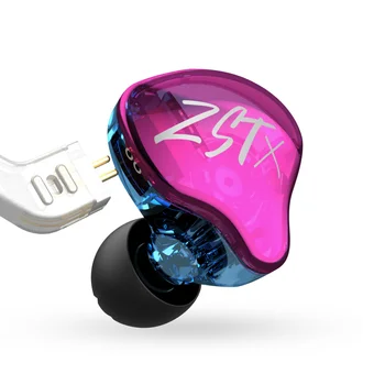 KZ ZST X 1BA+1DD Unitate Hibrid În ureche Căști HIFI Bass Sport DJ Earbud Cască Cu Argint-placate cu Cablu Căști KZ ZSTX ZSN