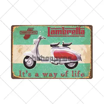 Lambretta Triumf Motociclete Semne de Metal de Epocă Placa Pub, Bar, Club de Garaj Decor de Perete Poster Decor Acasă 20*30 CM